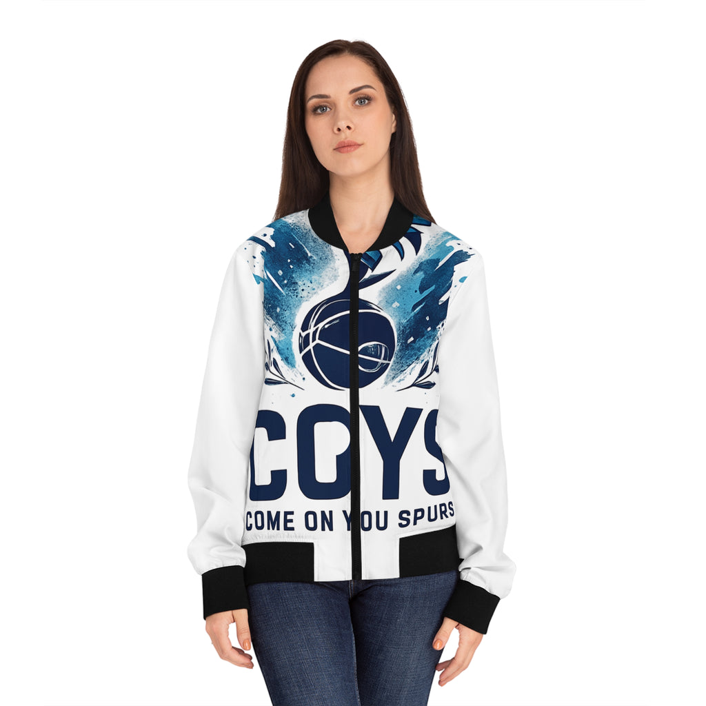 COYS 'Come On You Spurs' Women's Bomber Jacket - Tottenham Football Fan Apparel