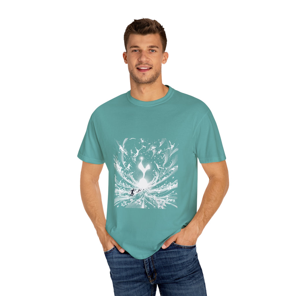 Artistic Flame Unisex T-Shirt - Garment-Dyed Graphic Tee