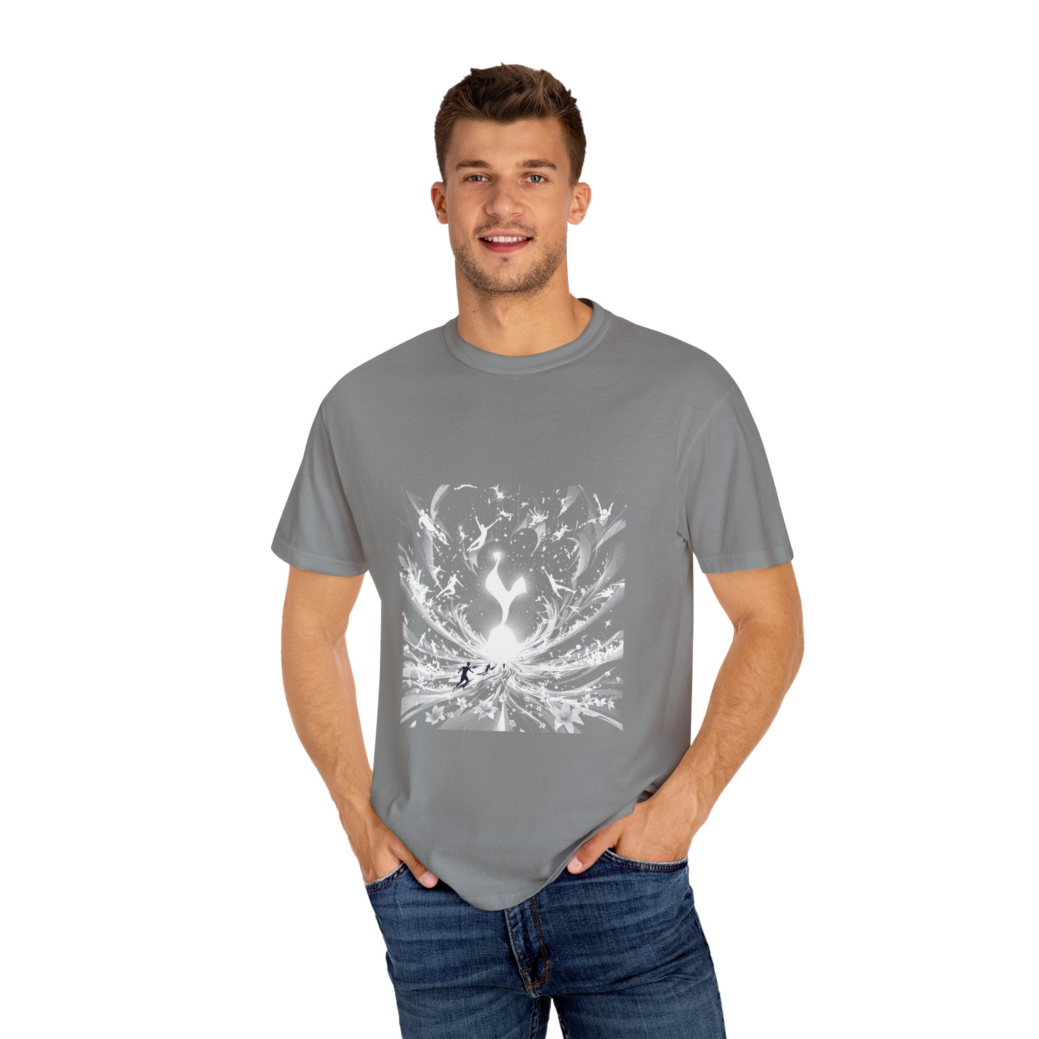 Artistic Flame Unisex T-Shirt - Garment-Dyed Graphic Tee