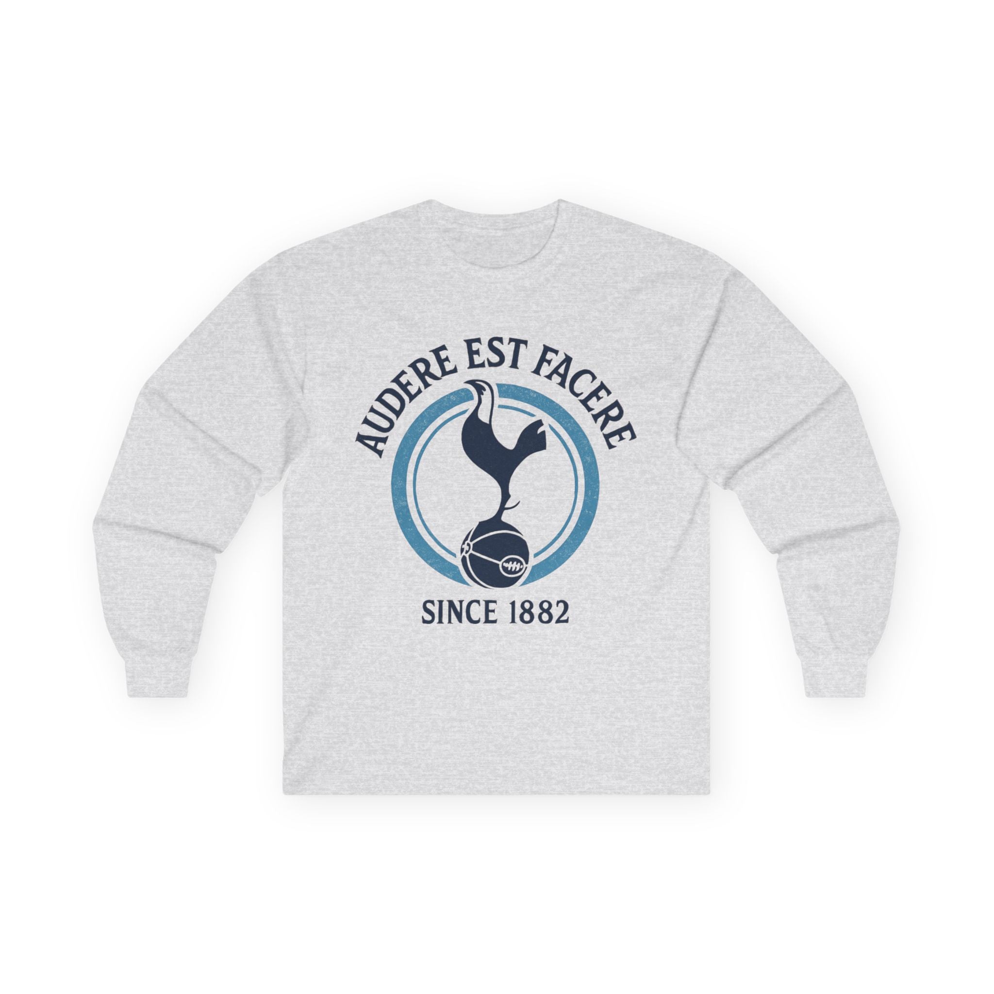 Tottenham Hotspur Inspired Long Sleeve Tee — 'Audere Est Facere' Since 1882 Crest