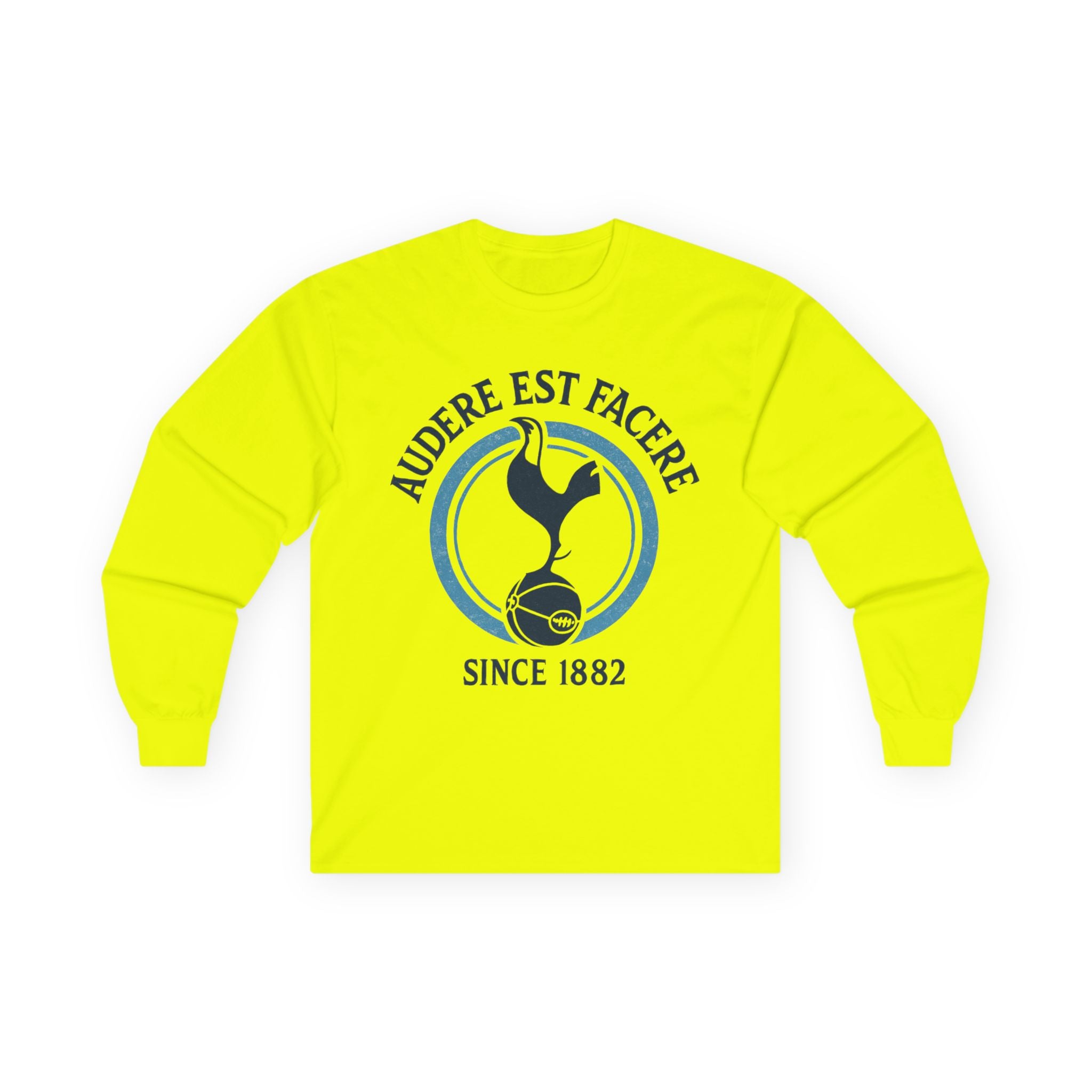 Tottenham Hotspur Inspired Long Sleeve Tee — 'Audere Est Facere' Since 1882 Crest