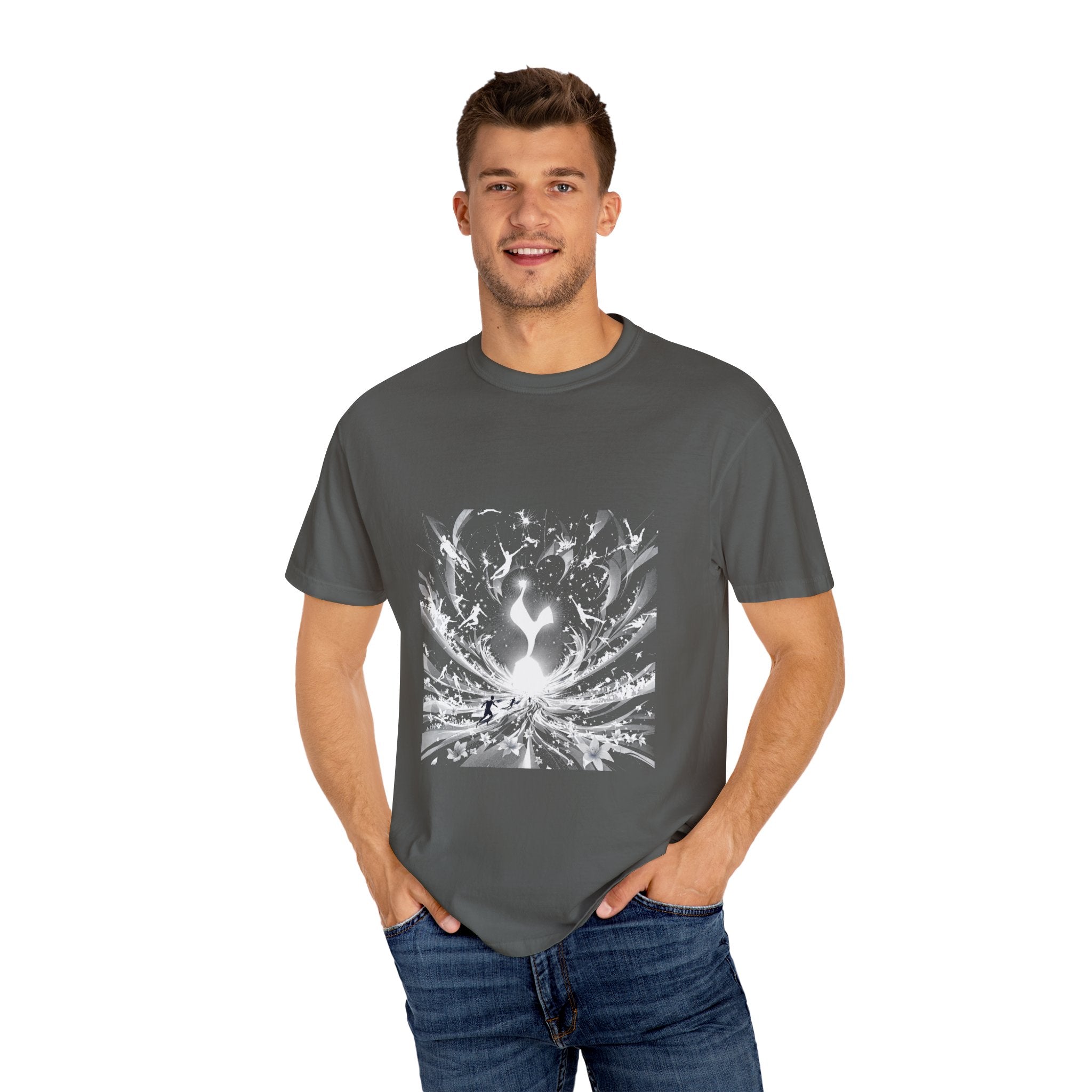 Artistic Flame Unisex T-Shirt - Garment-Dyed Graphic Tee