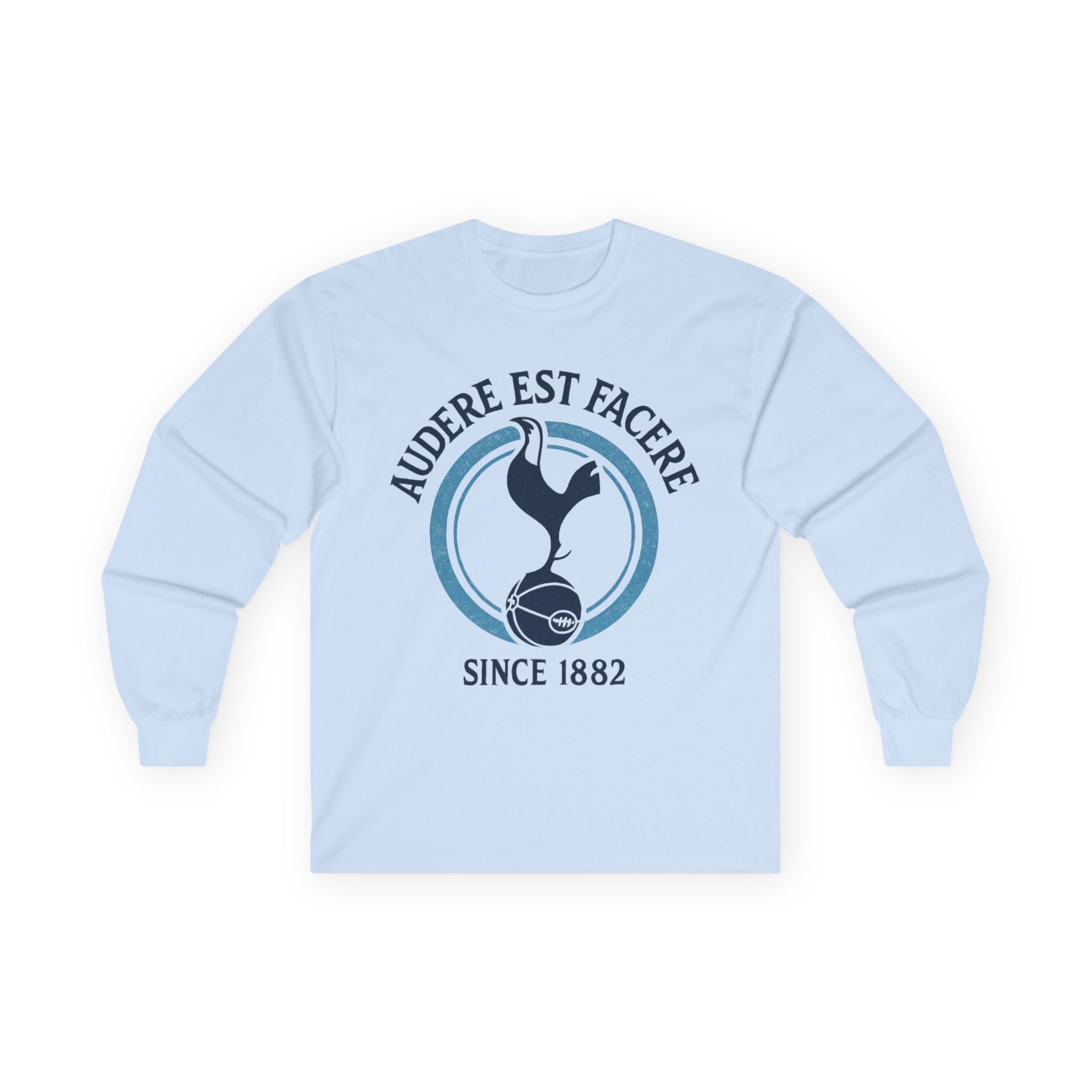 Tottenham Hotspur Inspired Long Sleeve Tee — 'Audere Est Facere' Since 1882 Crest