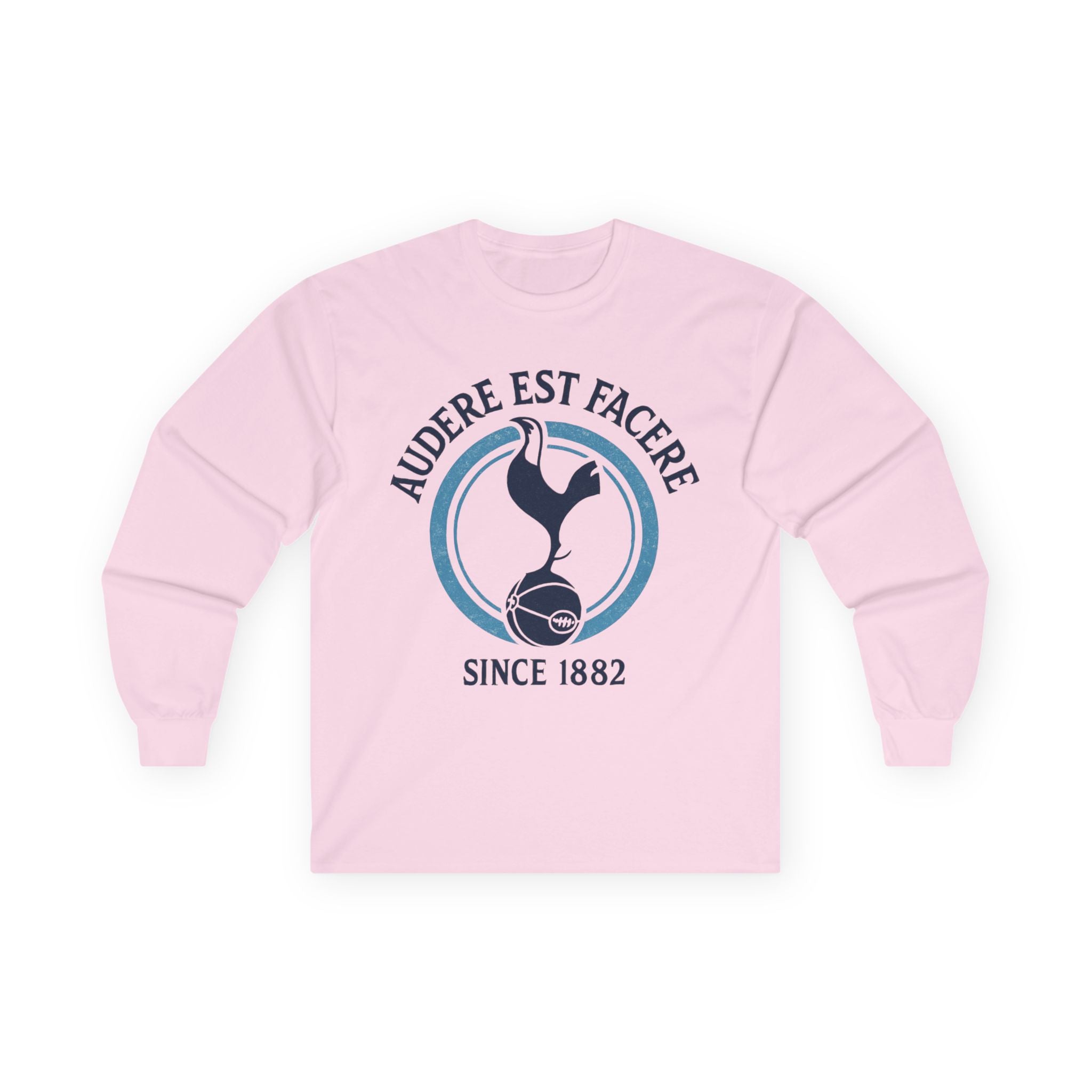 Tottenham Hotspur Inspired Long Sleeve Tee — 'Audere Est Facere' Since 1882 Crest