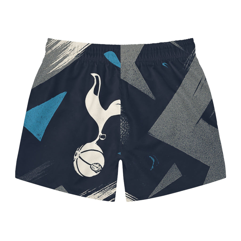 Tottenham-Inspired Graphic Swim Trunks — Abstract Spurs Print