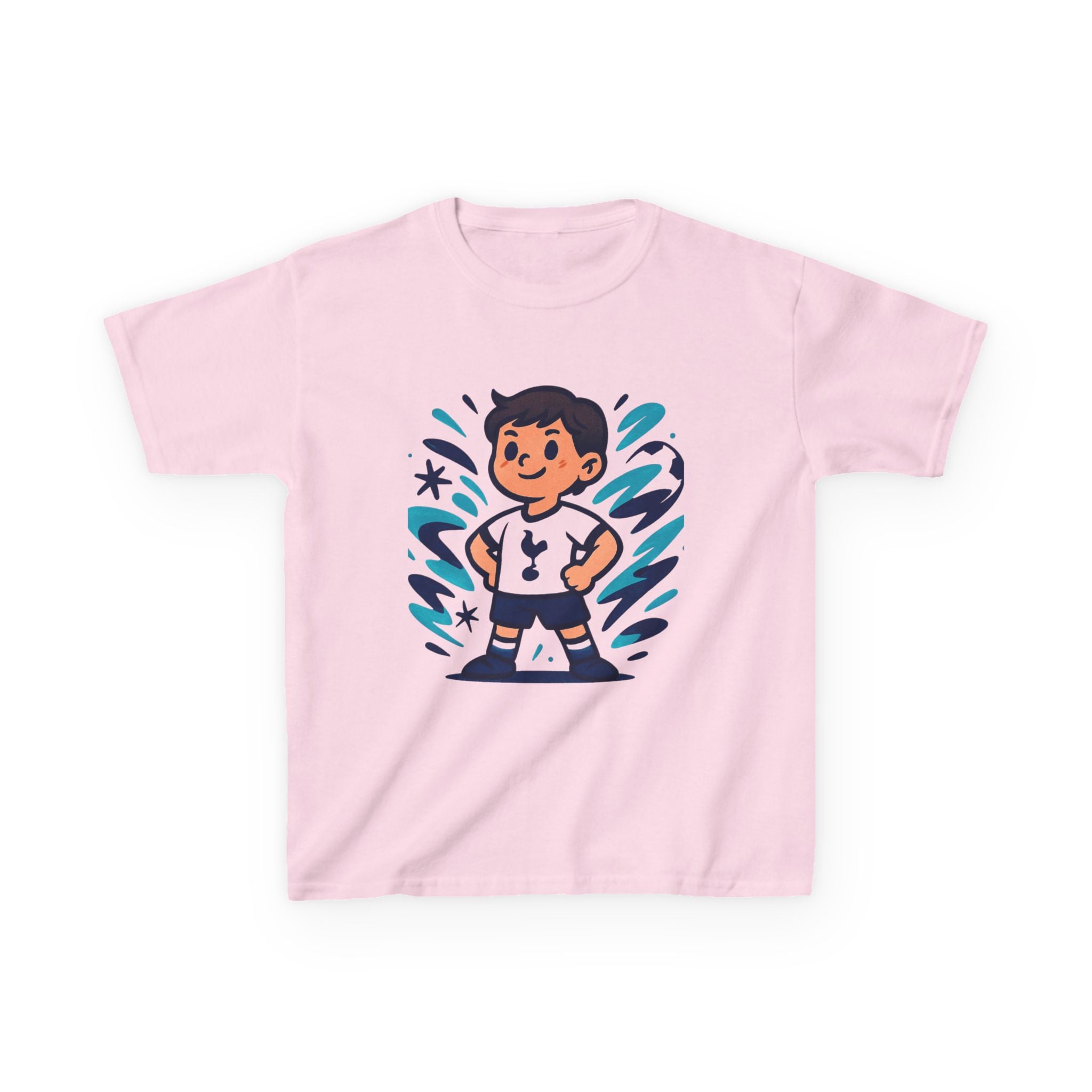 tottenham little spurs Superhero Kids Heavy Cotton Tee - Fun Cartoon Design for Playtime