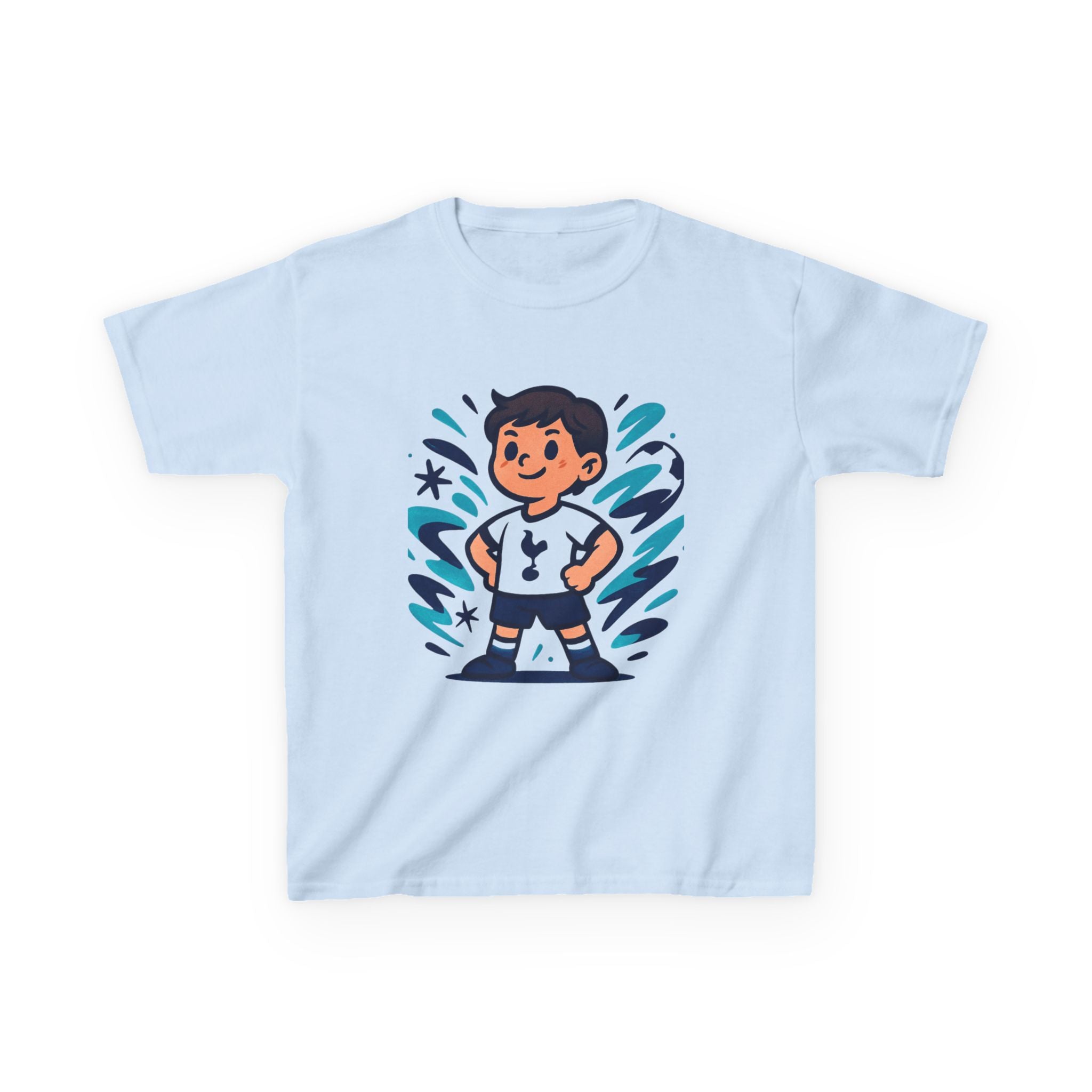 tottenham little spurs Superhero Kids Heavy Cotton Tee - Fun Cartoon Design for Playtime