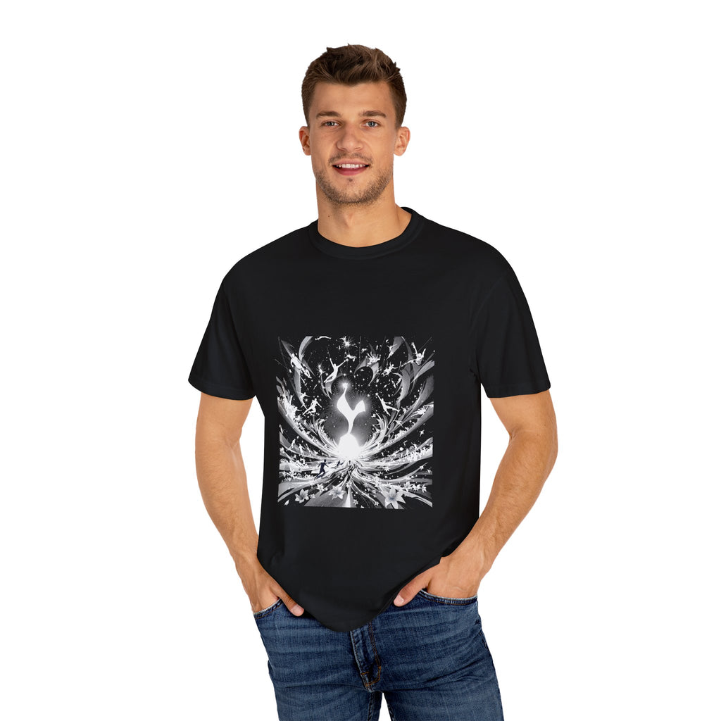 Artistic Flame Unisex T-Shirt - Garment-Dyed Graphic Tee