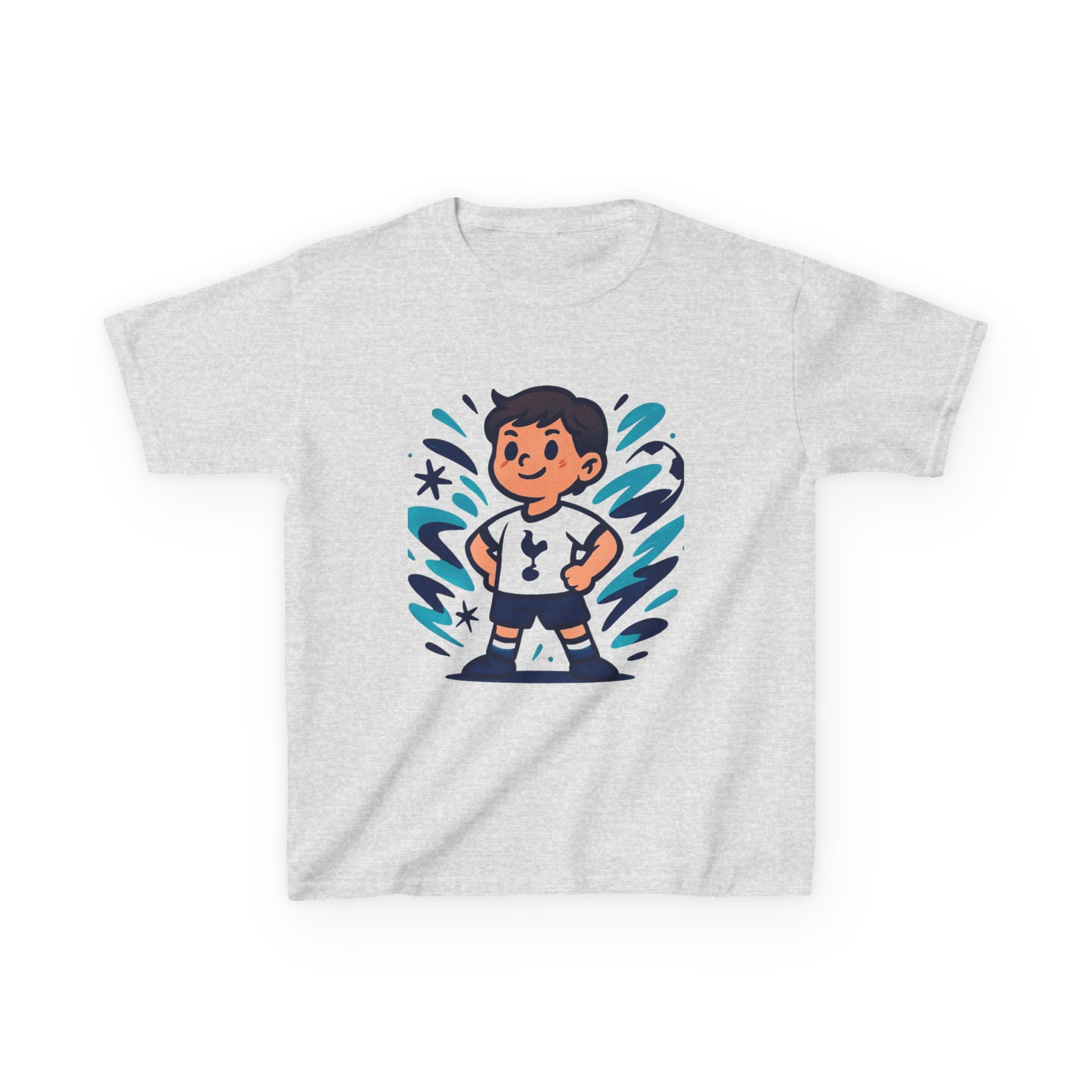tottenham little spurs Superhero Kids Heavy Cotton Tee - Fun Cartoon Design for Playtime