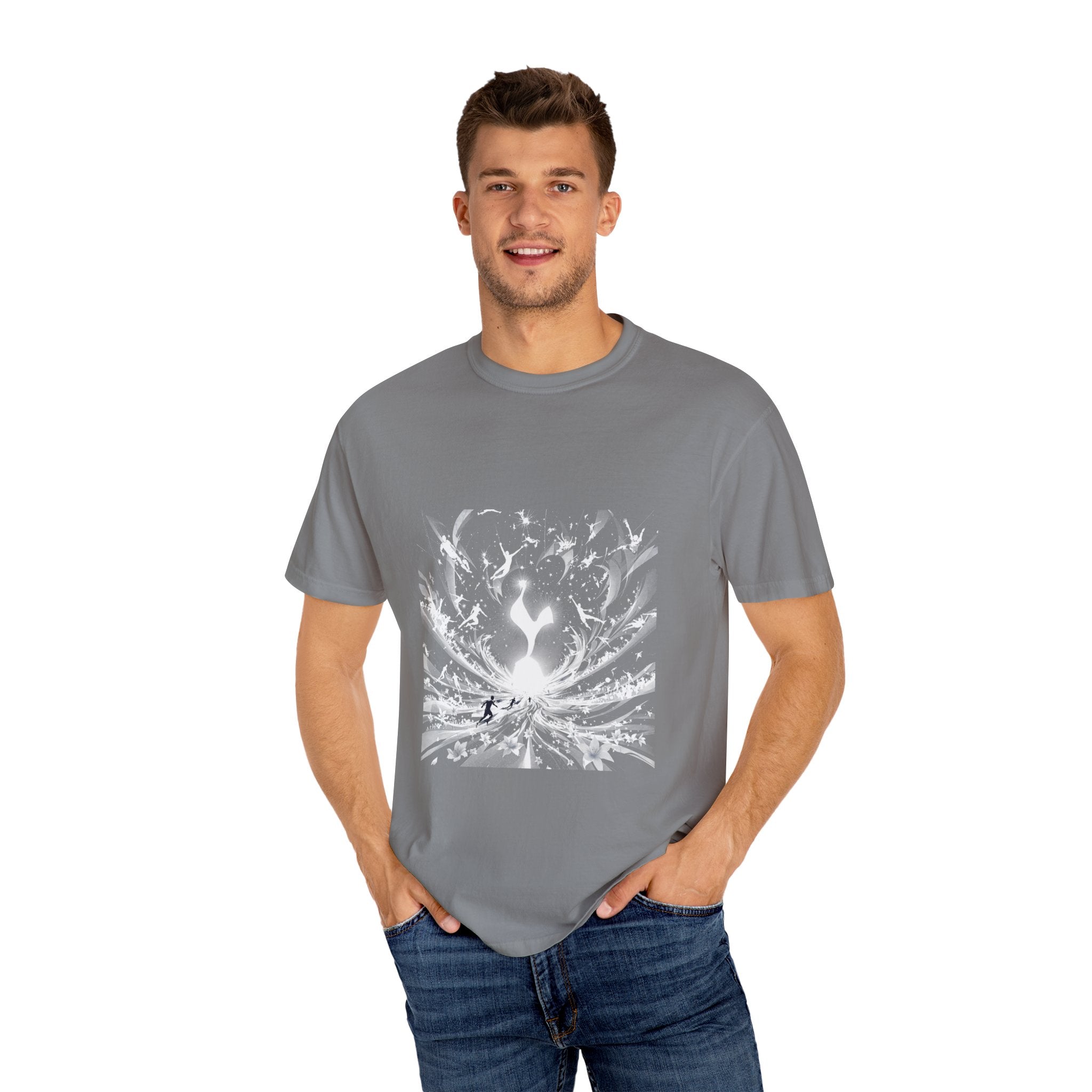Artistic Flame Unisex T-Shirt - Garment-Dyed Graphic Tee