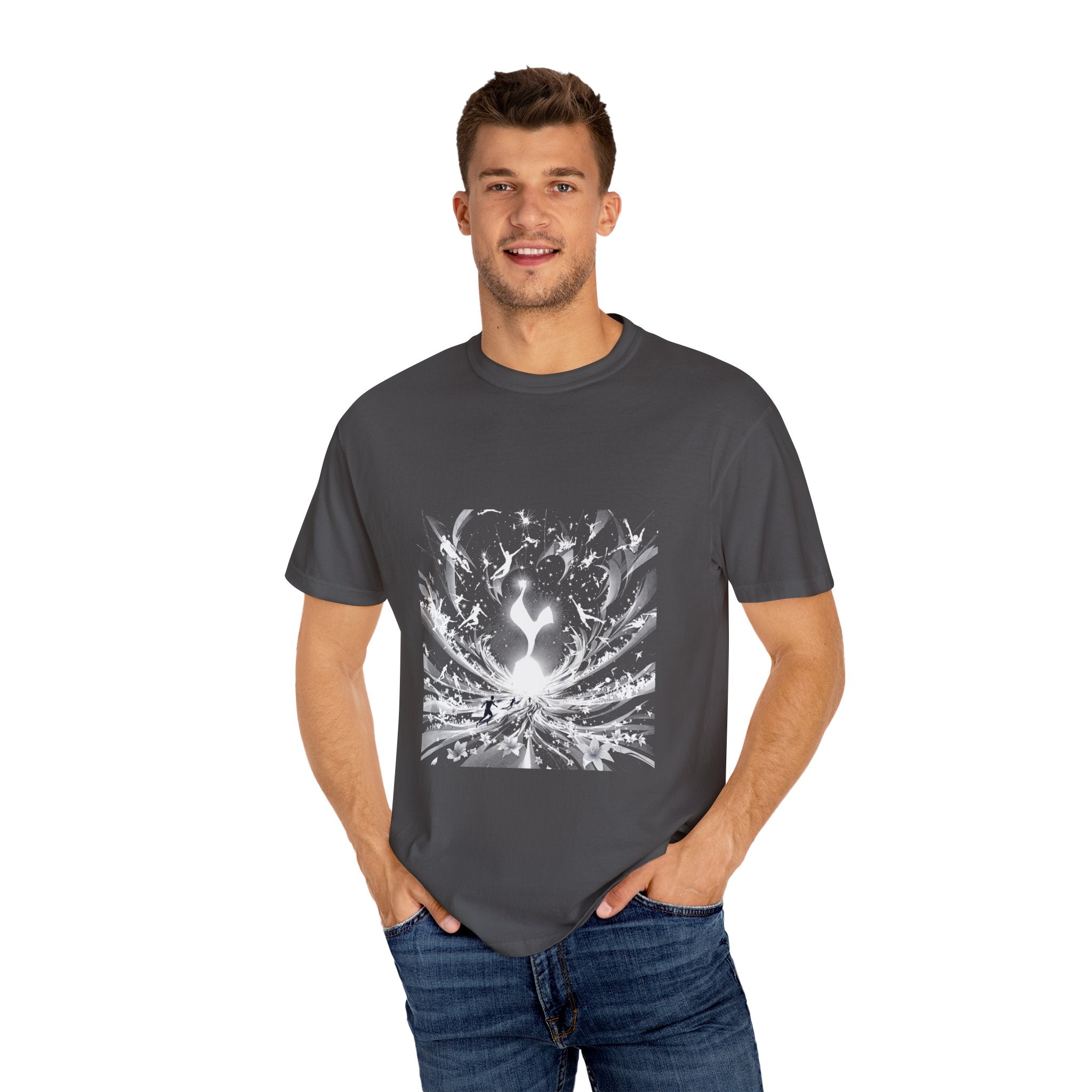 Artistic Flame Unisex T-Shirt - Garment-Dyed Graphic Tee