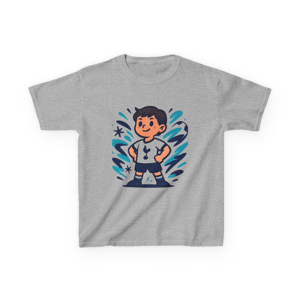 tottenham little spurs Superhero Kids Heavy Cotton Tee - Fun Cartoon Design for Playtime
