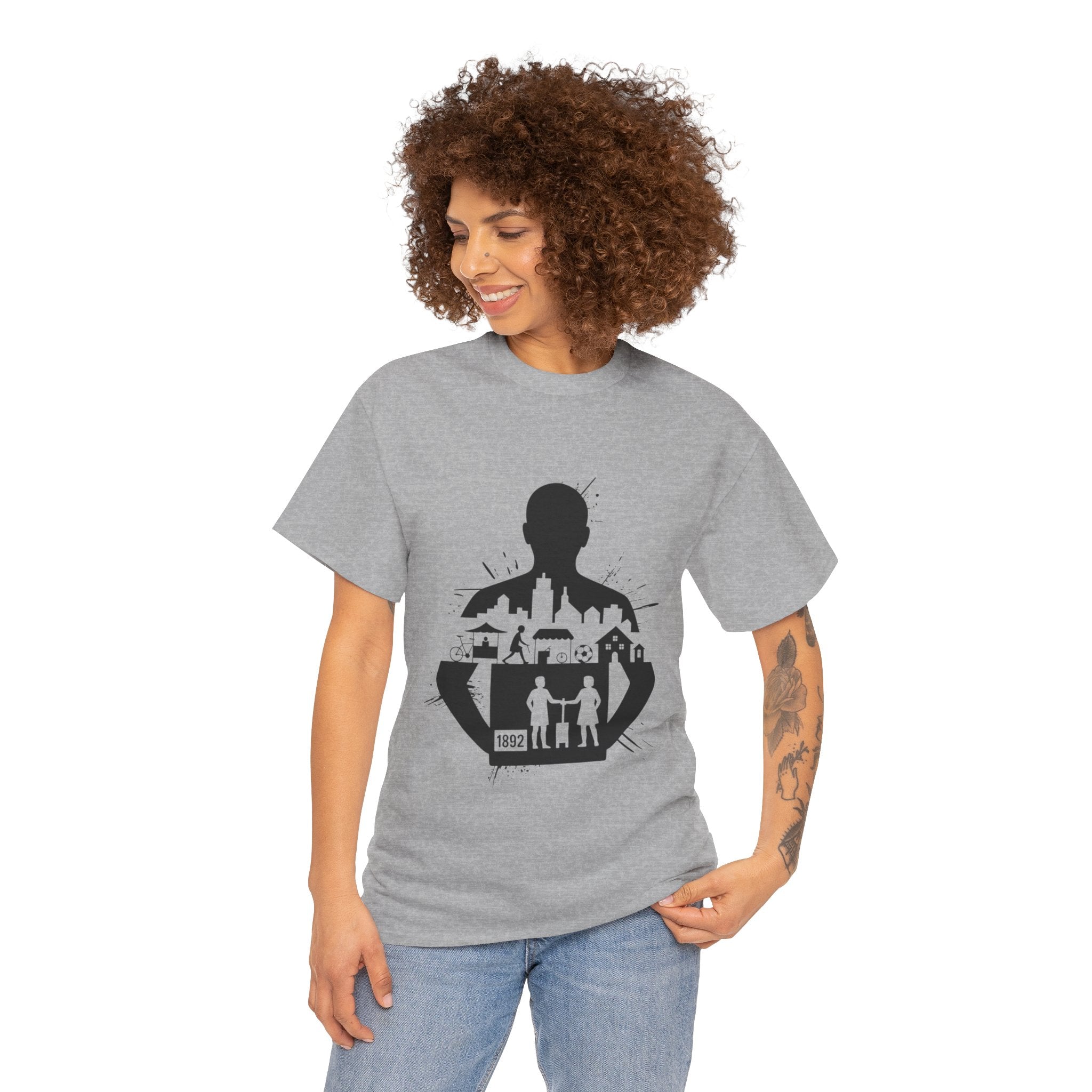 tottenham spurs abstract special Urban Silhouette Unisex Heavy Cotton Tee - Creative Cityscape Design