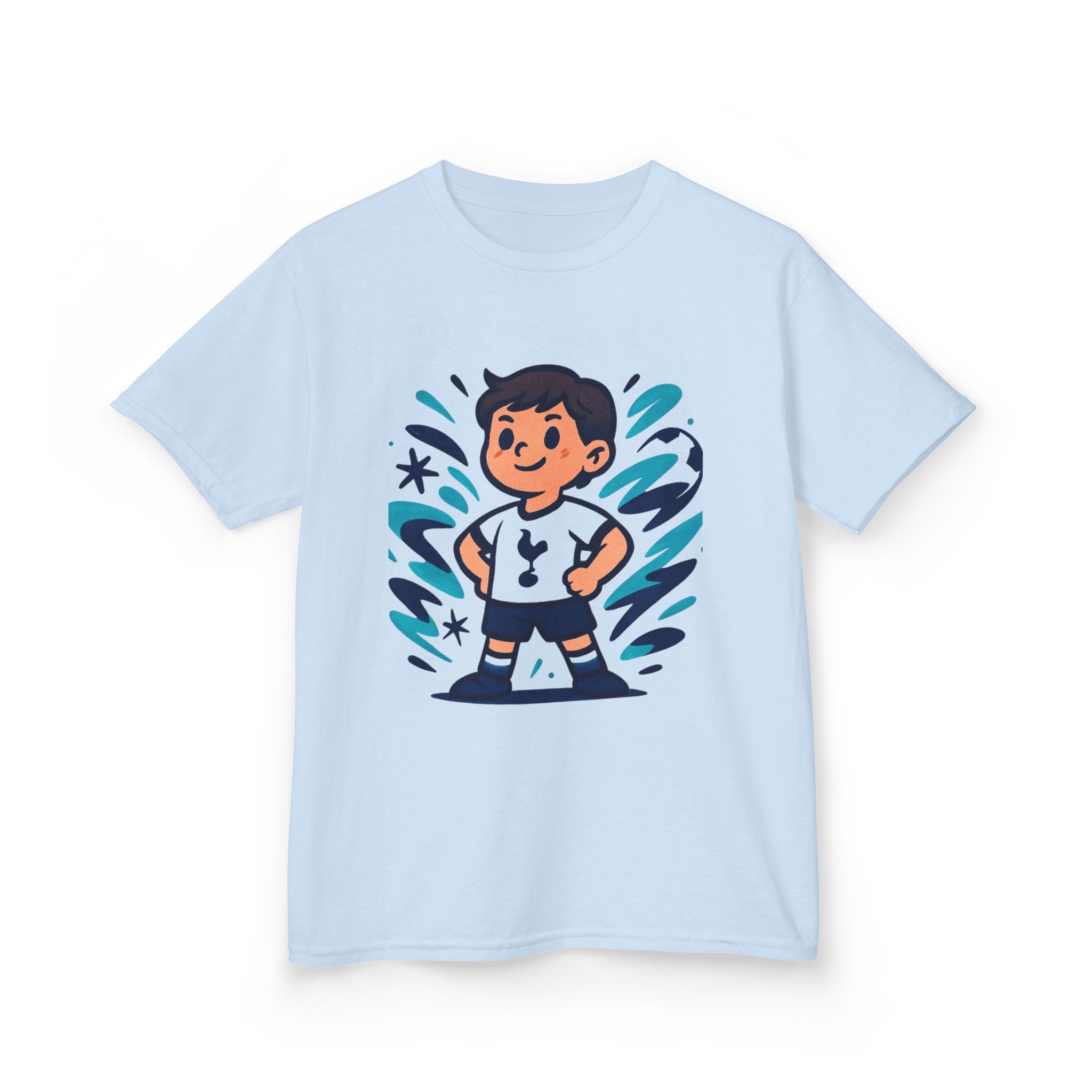 tottenham little spurs Superhero Kids Heavy Cotton Tee - Fun Cartoon Design for Playtime