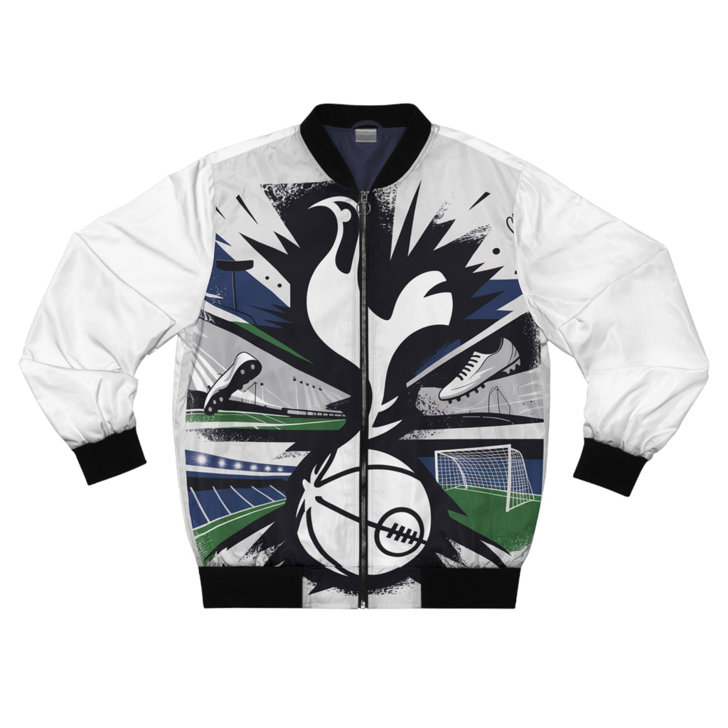 Tottenham spurs unofficial Sporty Men's Bomber Jacket with Dynamic Graphic Design