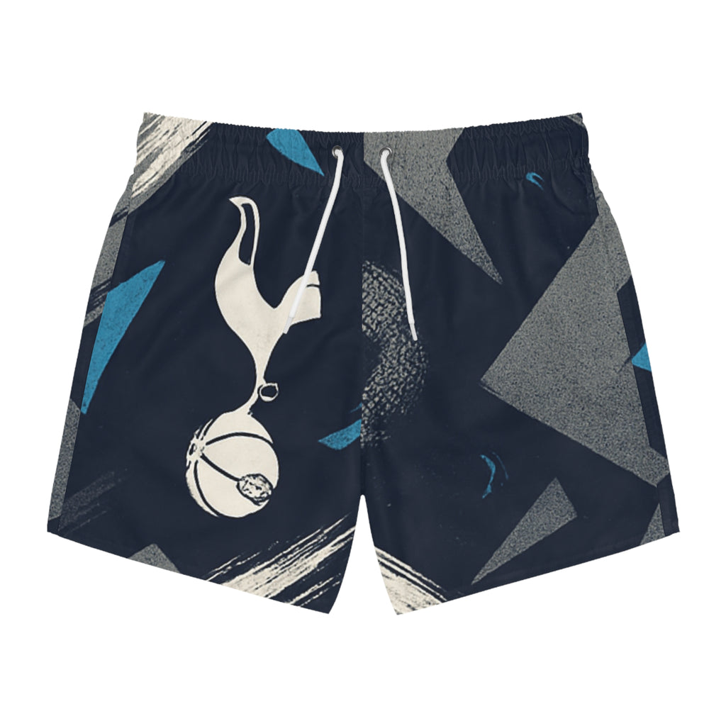 Tottenham-Inspired Graphic Swim Trunks — Abstract Spurs Print