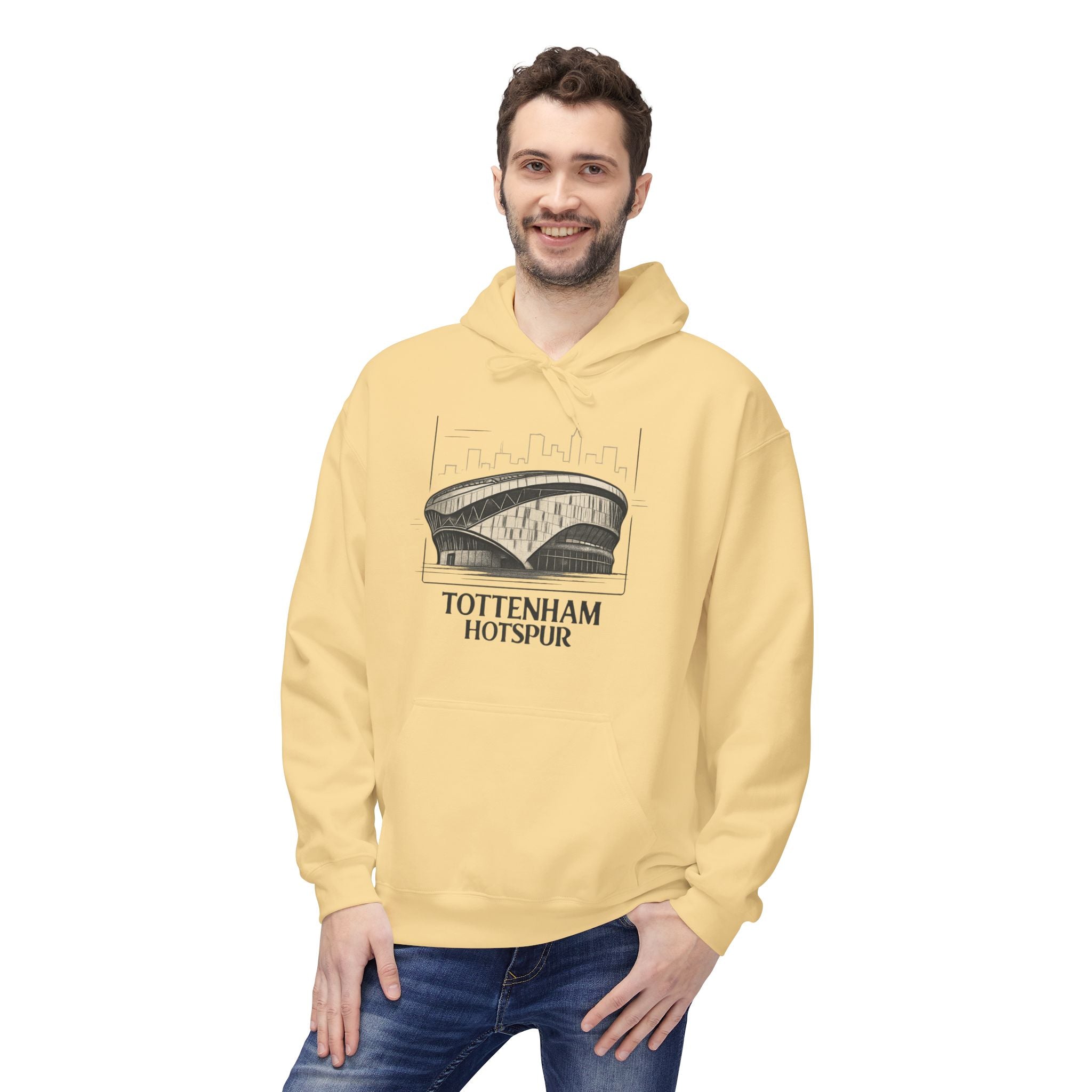 Tottenham Hotspur Stadium Hoodie — Vintage Stadium Illustration Football Fan Pullover