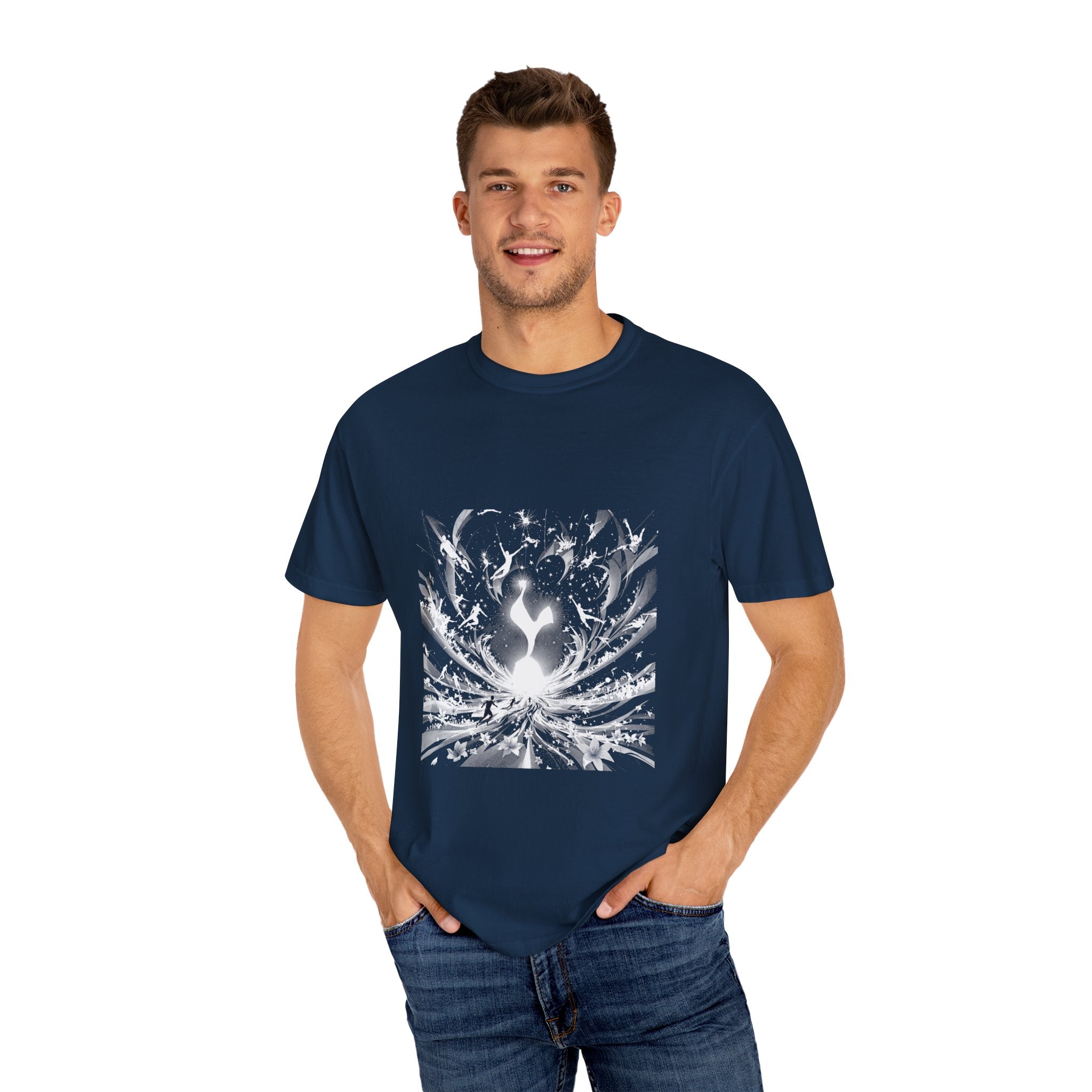 Artistic Flame Unisex T-Shirt - Garment-Dyed Graphic Tee