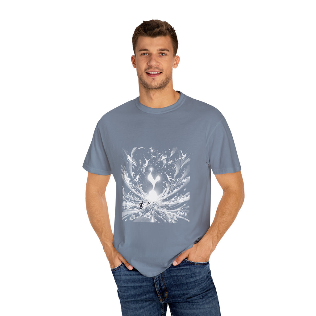 Artistic Flame Unisex T-Shirt - Garment-Dyed Graphic Tee