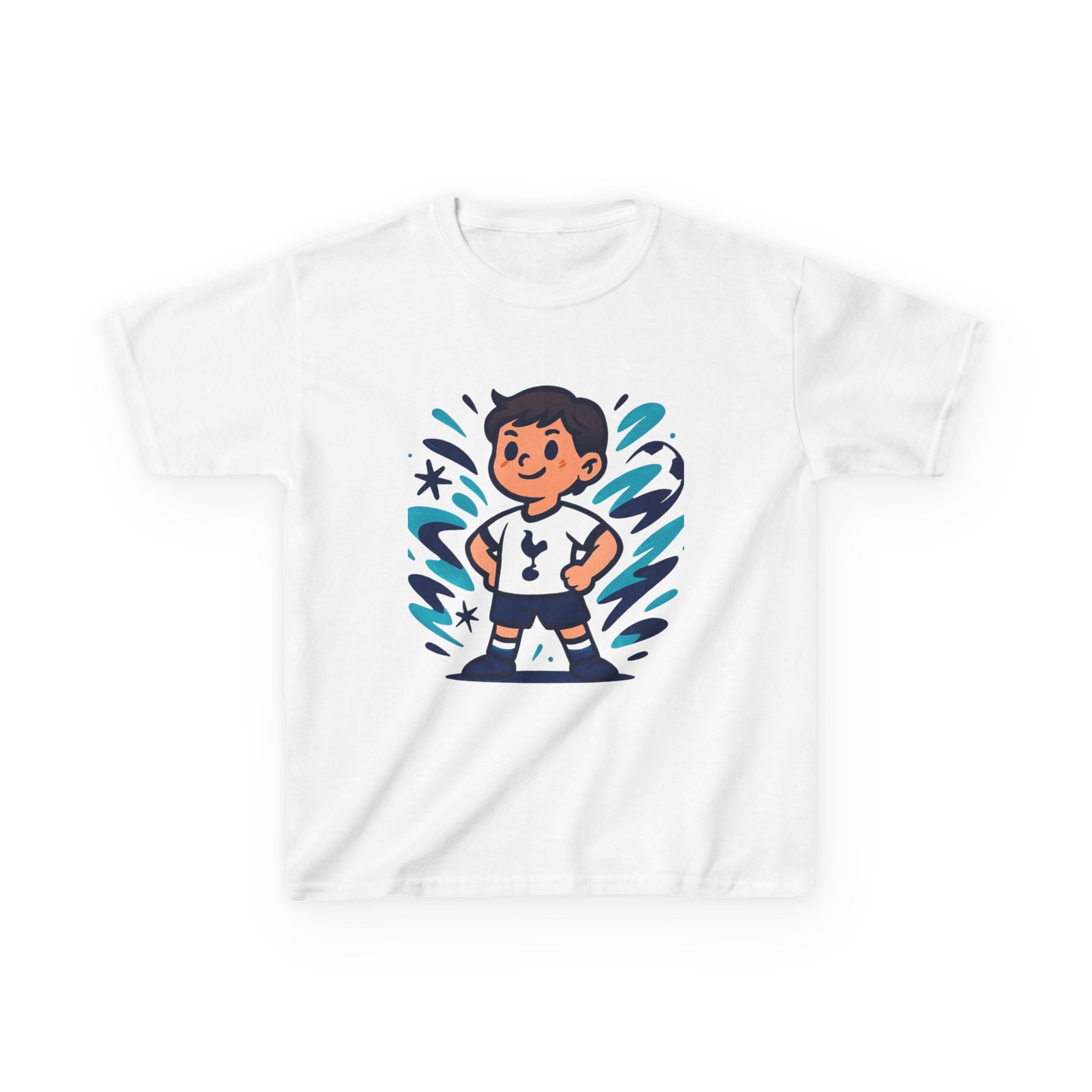 tottenham little spurs Superhero Kids Heavy Cotton Tee - Fun Cartoon Design for Playtime